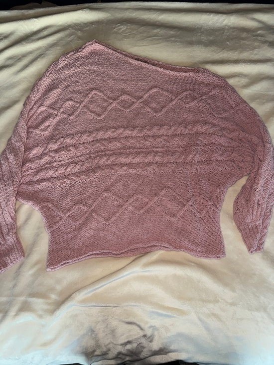 willow & root Sweaters - Willow Dusty Rose Cable Knit Off Shoulder Sweater